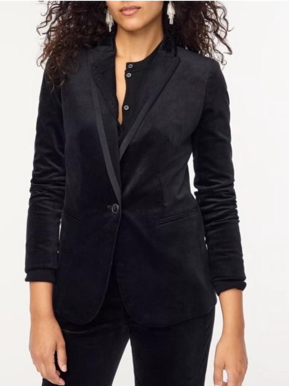J. Crew Factory Classic Single-Breasted Velvet Formal Blazer Size 12